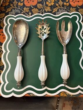 Godinger White and Silver tone Three-Piece Serving Set